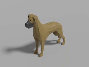 cartoon great dane 3D Model