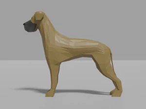 cartoon great dane 3D Model