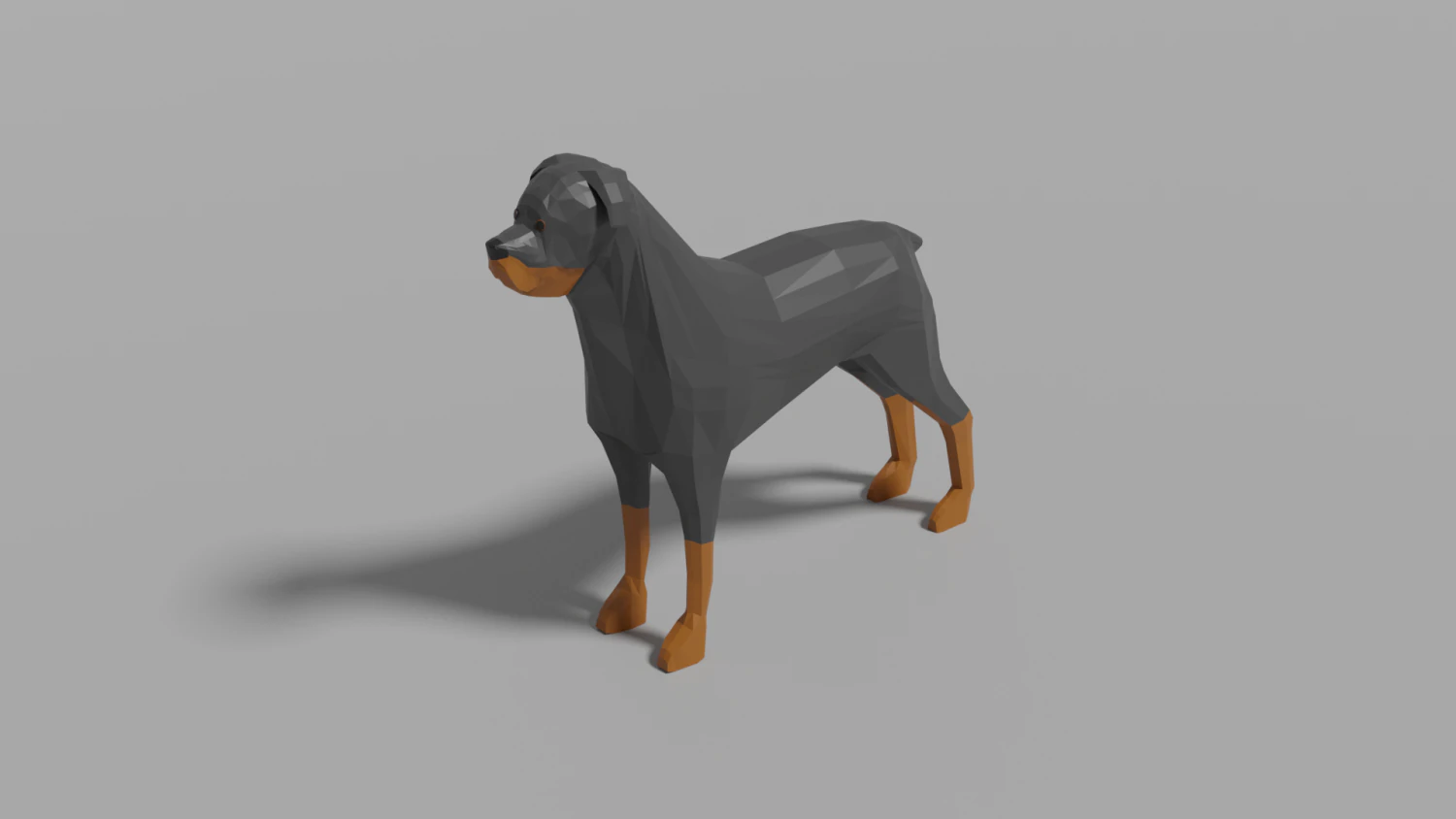 cartoon rottweiler 3D Model .c4d .max .obj .3ds .fbx .stl .blend