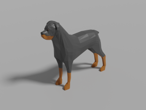 cartoon rottweiler 3D Model
