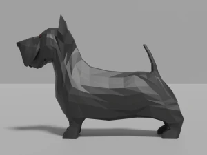 cartoon scottish terrier 3D Model