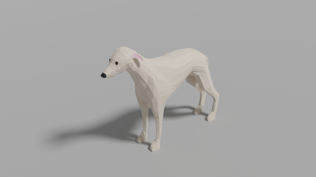 cartoon sighthound 3D Модель .c4d .max .obj .3ds .fbx .stl .blend 