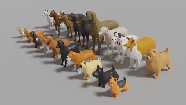 dog pack Modelo 3D .c4d .max .obj .3ds .fbx .stl .blend 