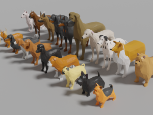 dog pack 3D Model