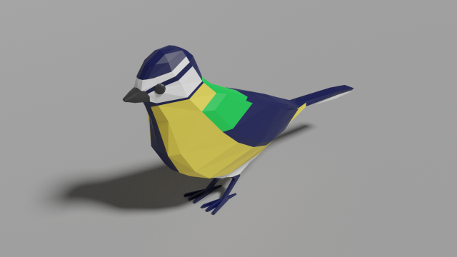cartoon great tit Modelo 3D .c4d .max .obj .3ds .fbx .stl .blend 
