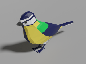 cartoon great tit Modelo 3D
