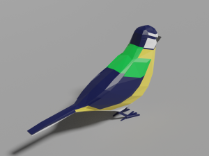 cartoon great tit Modelo 3D