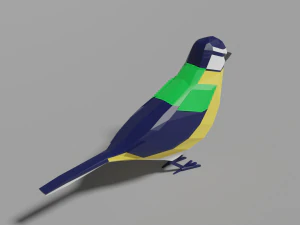 cartoon great tit 3D Model