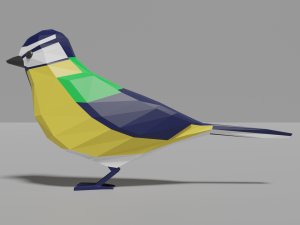 cartoon great tit Modelo 3D
