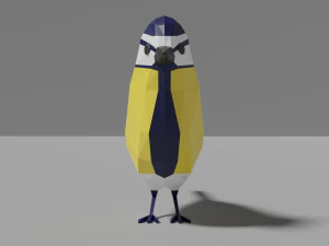 cartoon great tit 3D Model