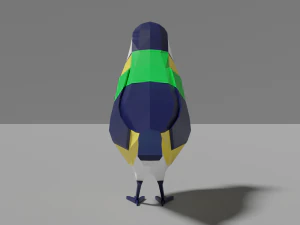 cartoon great tit 3D Model