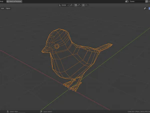 cartoon great tit 3D Model