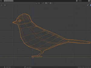 cartoon great tit 3D Model