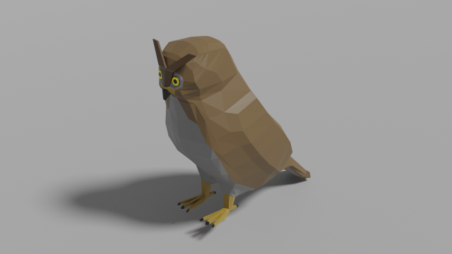cartoon owl 3D Model .c4d .max .obj .3ds .fbx .stl .blend 