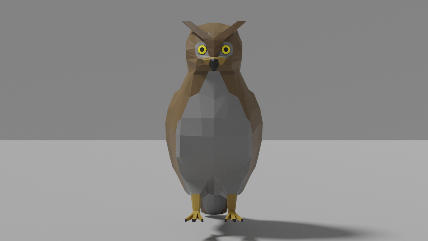 3D model Bubo the Owl VR / AR / low-poly