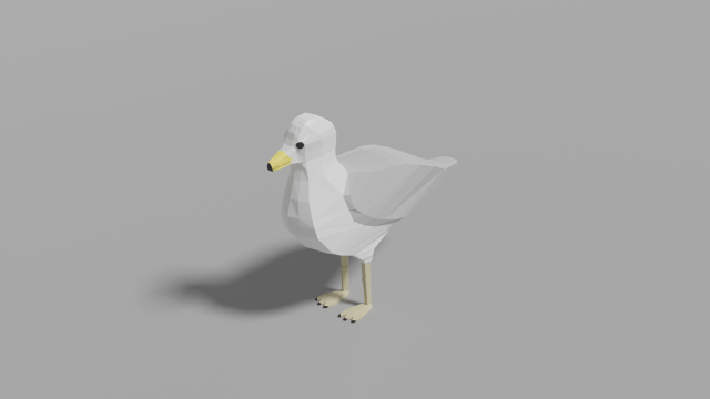 cartoon seagull Modello 3D .c4d .max .obj .3ds .fbx .stl .blend 