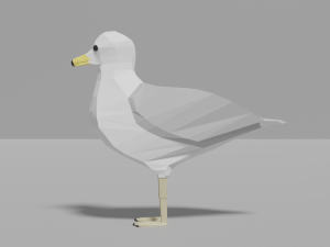 cartoon seagull Modello 3D