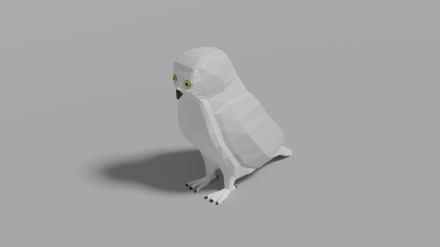cartoon snowy owl 3D Model .c4d .max .obj .3ds .fbx .stl .blend 