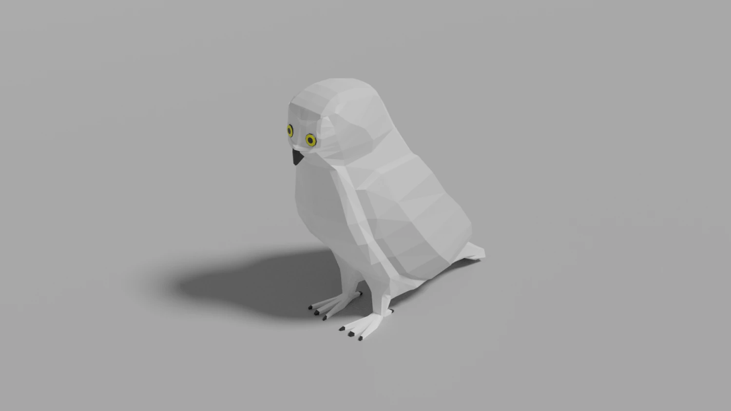 cartoon snowy owl 3D Model .c4d .max .obj .3ds .fbx .stl .blend