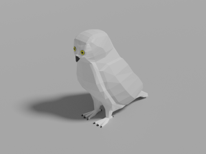 cartoon snowy owl 3D Model