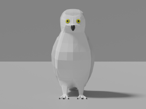 cartoon snowy owl 3D Model