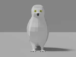 cartoon snowy owl 3D Model