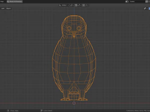 cartoon snowy owl 3D Model