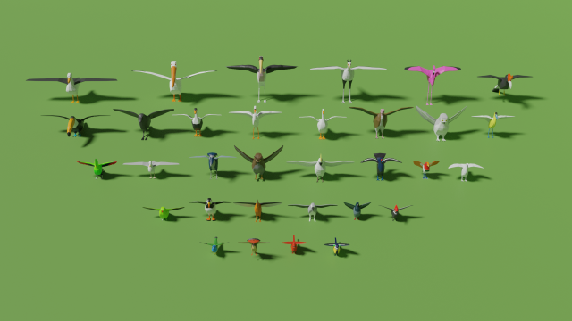 birds pack Modelo 3D .c4d .max .obj .3ds .fbx .stl .blend 