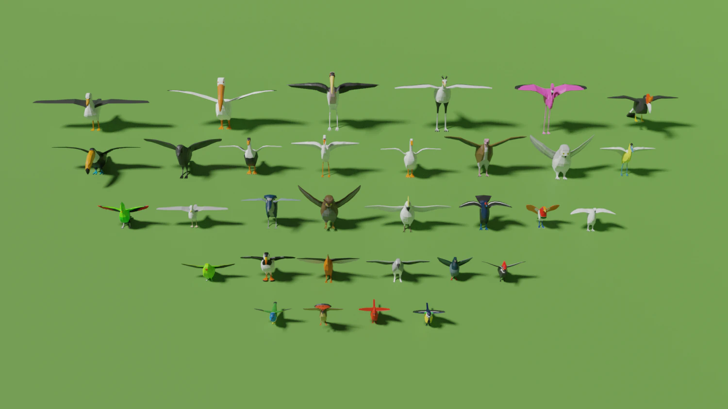 branco di uccelli Modello 3D .c4d .max .obj .3ds .fbx .stl .blend 