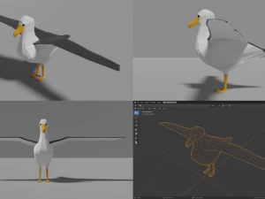 branco di uccelli Modello 3D