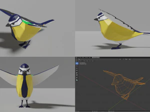 branco di uccelli Modello 3D