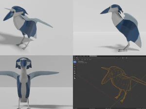 branco di uccelli Modello 3D