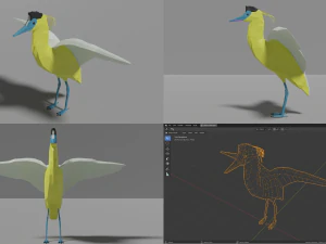 branco di uccelli Modello 3D