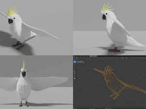 branco di uccelli Modello 3D