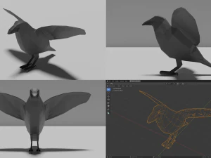 branco di uccelli Modello 3D