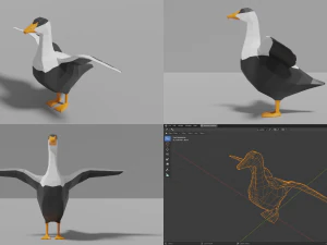 branco di uccelli Modello 3D