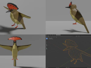 branco di uccelli Modello 3D