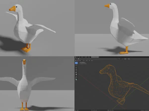 branco di uccelli Modello 3D