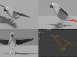 branco di uccelli Modello 3D