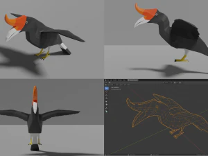 branco di uccelli Modello 3D