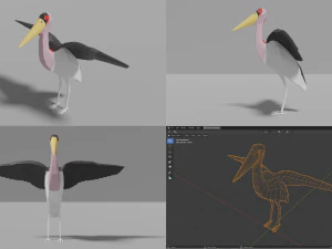 branco di uccelli Modello 3D