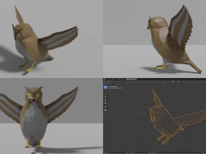 branco di uccelli Modello 3D