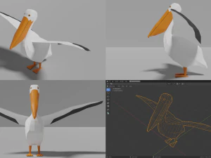 branco di uccelli Modello 3D