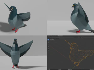branco di uccelli Modello 3D