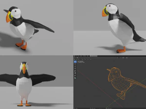 branco di uccelli Modello 3D