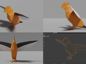 branco di uccelli Modello 3D