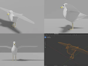 branco di uccelli Modello 3D