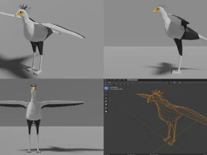 branco di uccelli Modello 3D