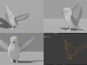 branco di uccelli Modello 3D