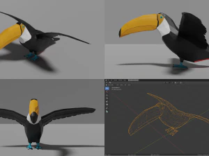 branco di uccelli Modello 3D